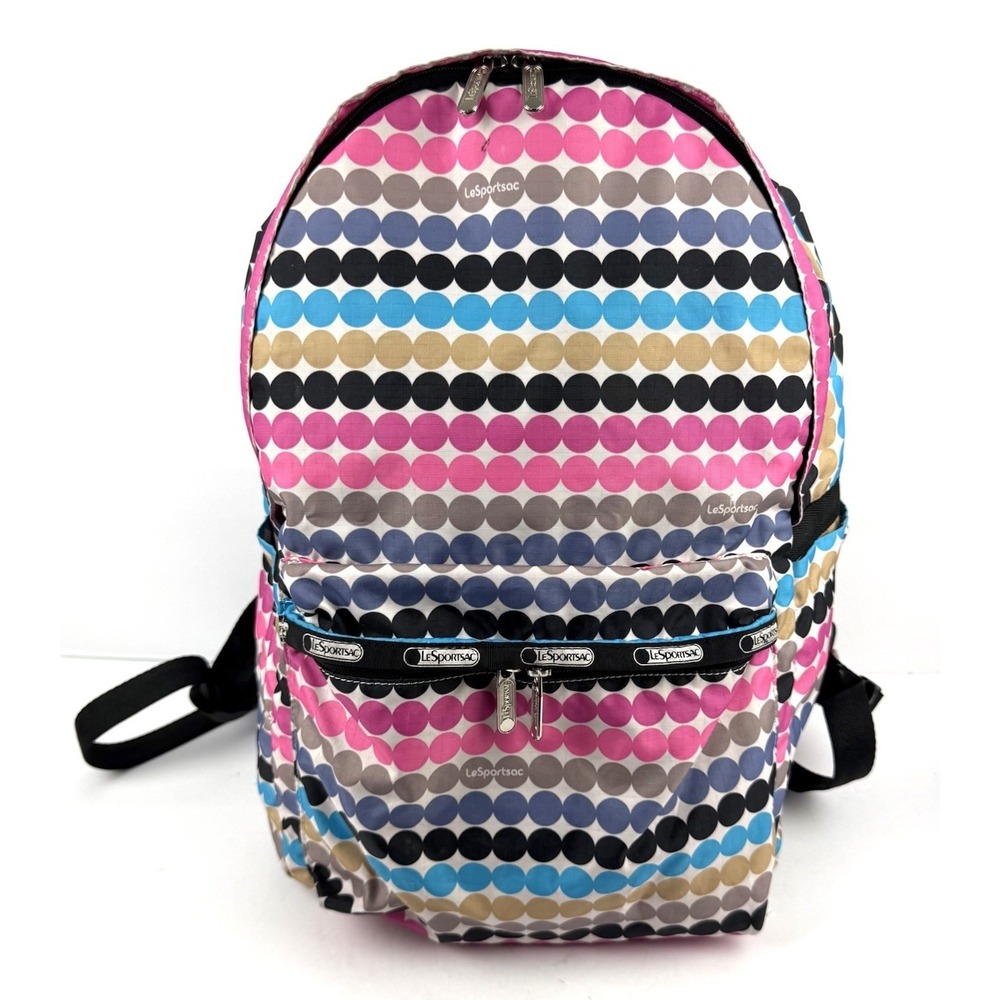 Lesportsac‎ Backpack Nylon Colorful Dots Rucksack Lightweight Everyday Packable